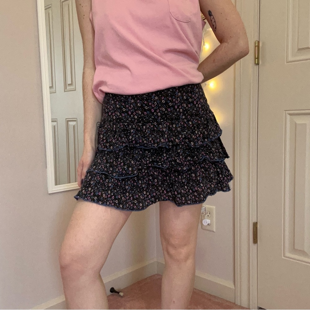 Floral Ruffle Mini Skirt - Picture 2 of 6